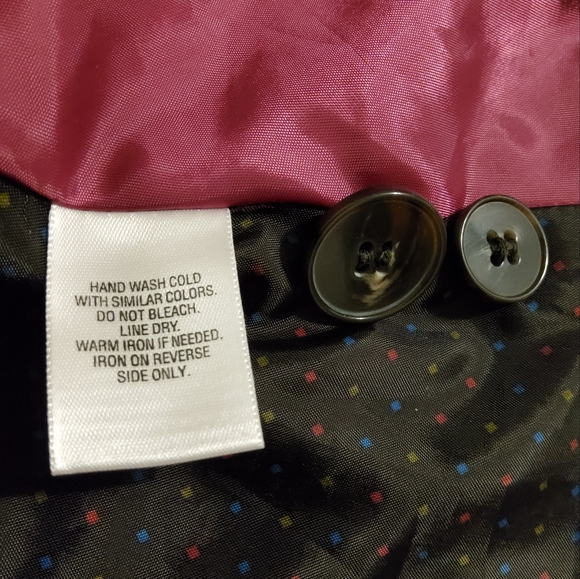 Covington Magenta Velvet Long Sleeve Jacket With 4 Pockets Size M/M (10-12) - Picture 7 of 9